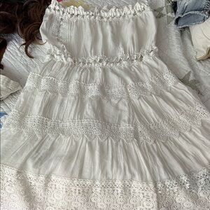 Elan White Lace Kids Casual Dress